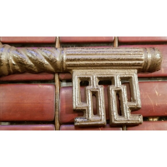Large Cast Iron "Peace" Key  Wall Hanging Christian Cross 12"x5" - Picture 3 of 4